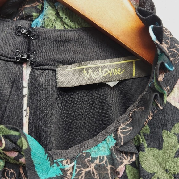 Melonie T Dress Floral Tiered Ruffle Neck Whimsigoth Fairy Goth Cottagecore M - Picture 10 of 16